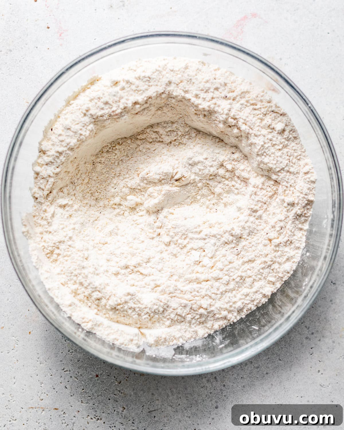 dry ingredients whisked together in bowl.