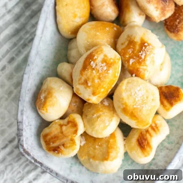 Sourdough Focaccia: Crispy, Airy Italian-Style Loaf Recipe 14 Close-up of pretzel bites on a dish, with both salted and sweet toppings.
