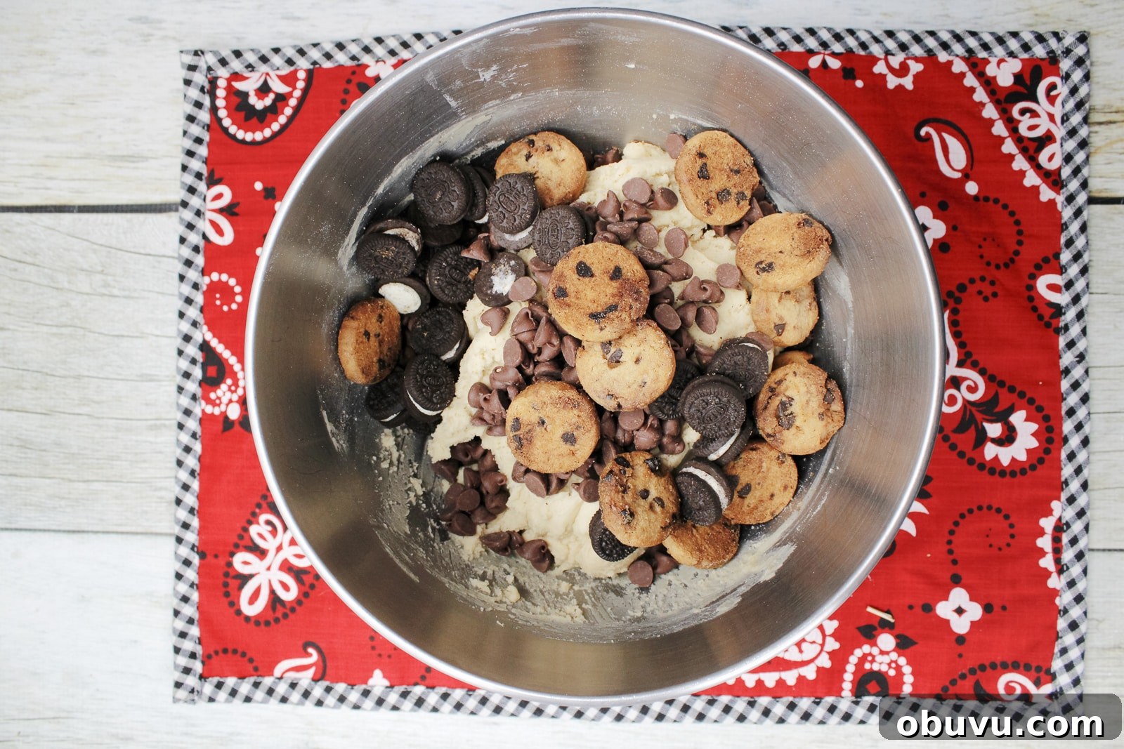 Cookie Monster Cookies: Fun Recipes for Kids & Cookie Lovers 4 silver bowl with Cookie Monster cookie ingredients