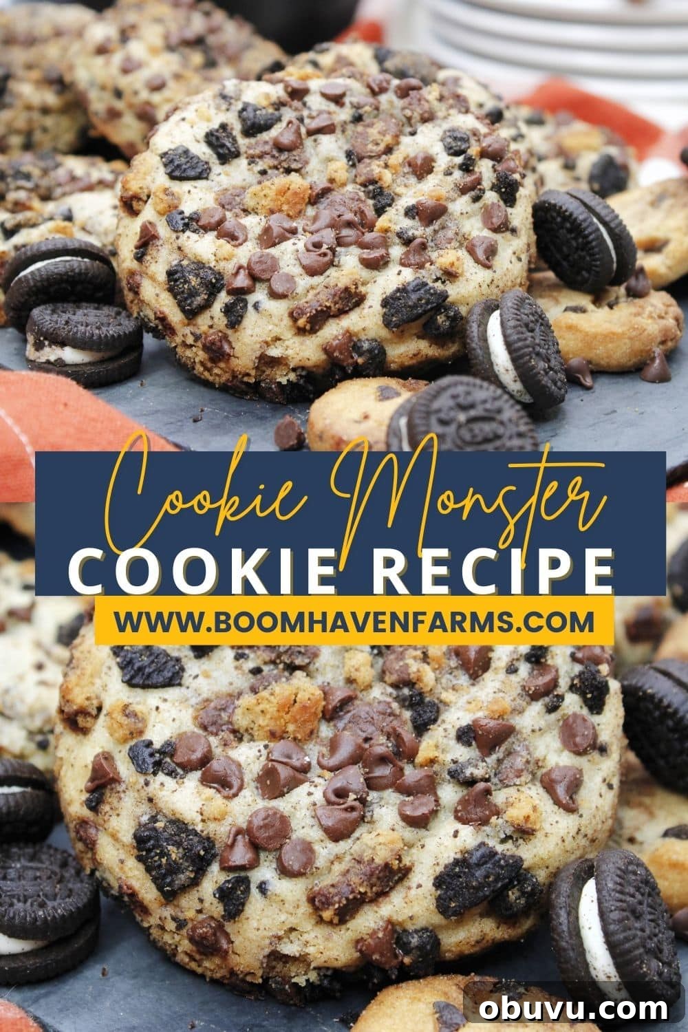 Cookie Monster Cookies: Fun Recipes for Kids & Cookie Lovers 6 collage of Cookie Monster cookies