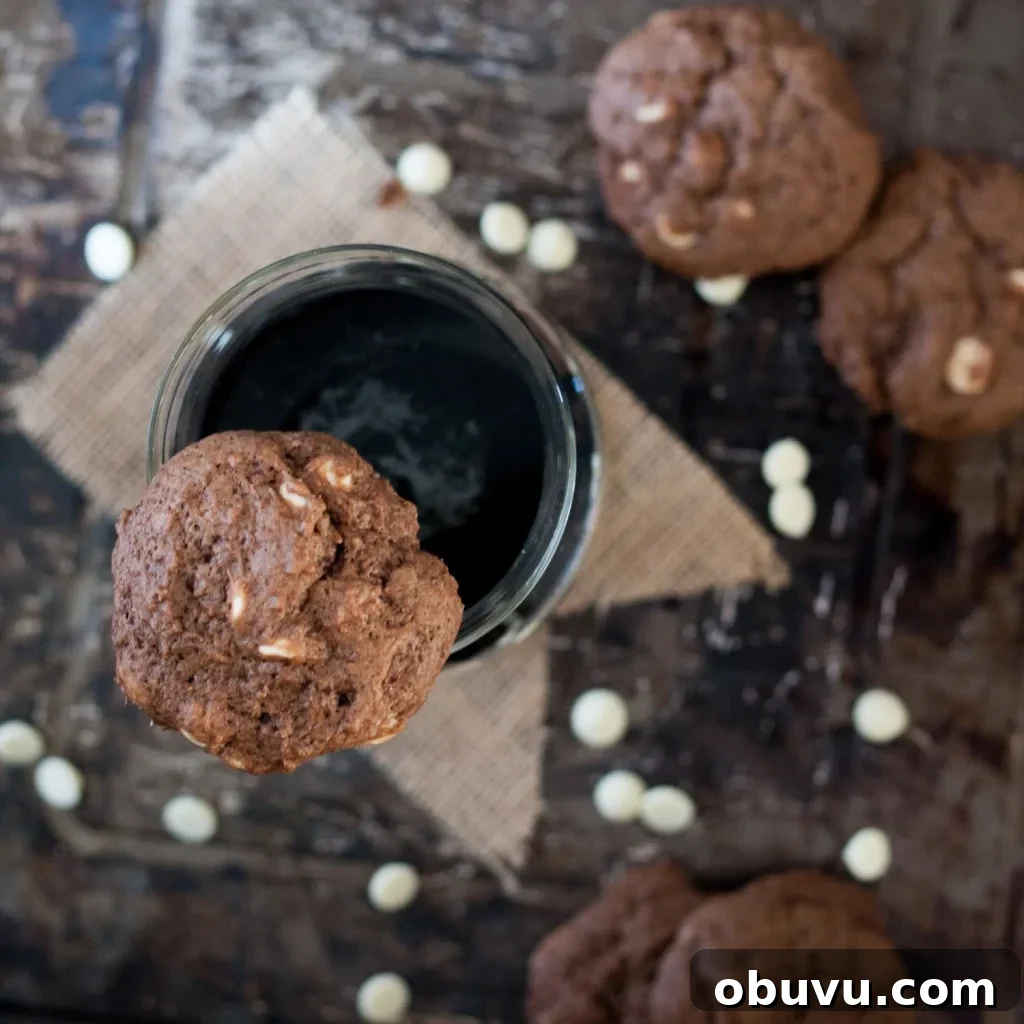 Chocolate Coffee Stout Cookies — Rich Beer-Infused Cookies 4 Soft chocolate coffee stout beer cookies are the perfect treat for a beer lover! The beer taste is just right and blends perfectly with the chocolate.