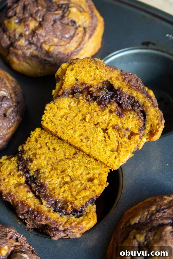 Pumpkin and Nutella Muffins Recipe for Fall Baking 8 Tray of Pumpkin Nutella Muffins
