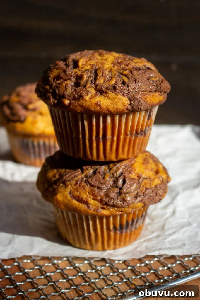 Pumpkin and Nutella Muffins Recipe for Fall Baking 9 Single muffin