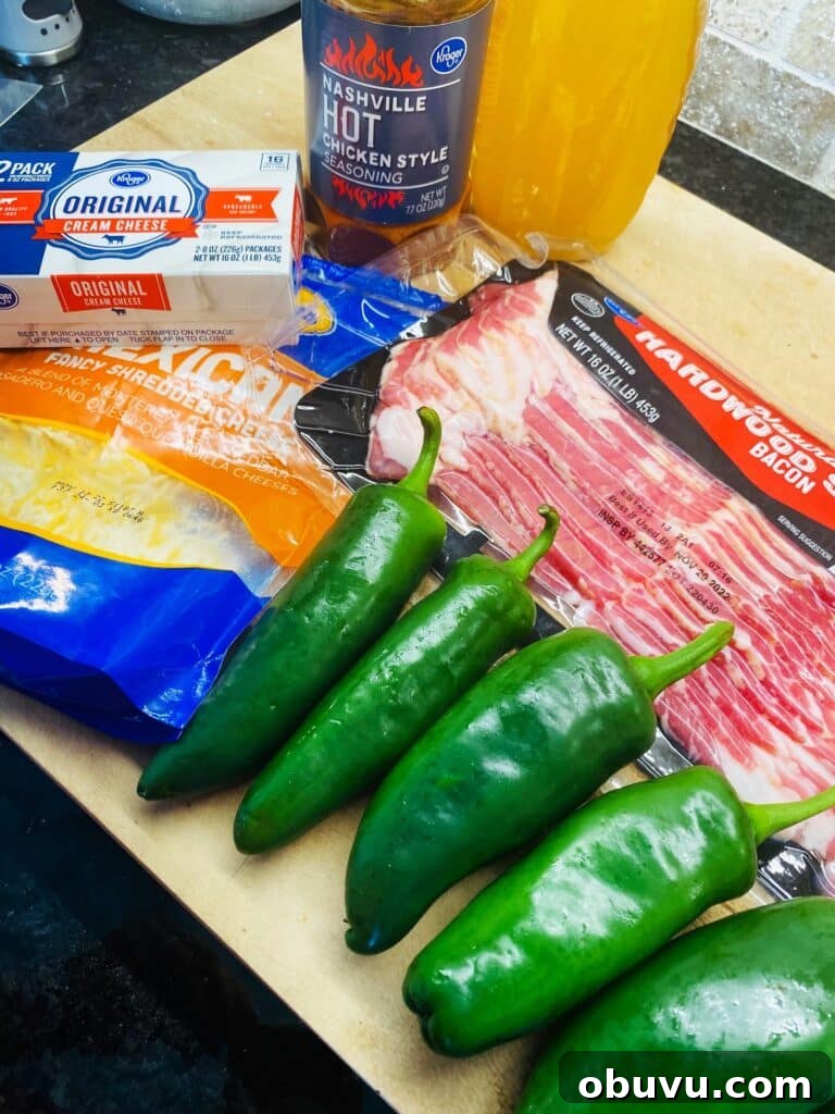 Smoked Honey Jalapeño Poppers with Creamy Cheese Filling 2 ingredients for the poppers