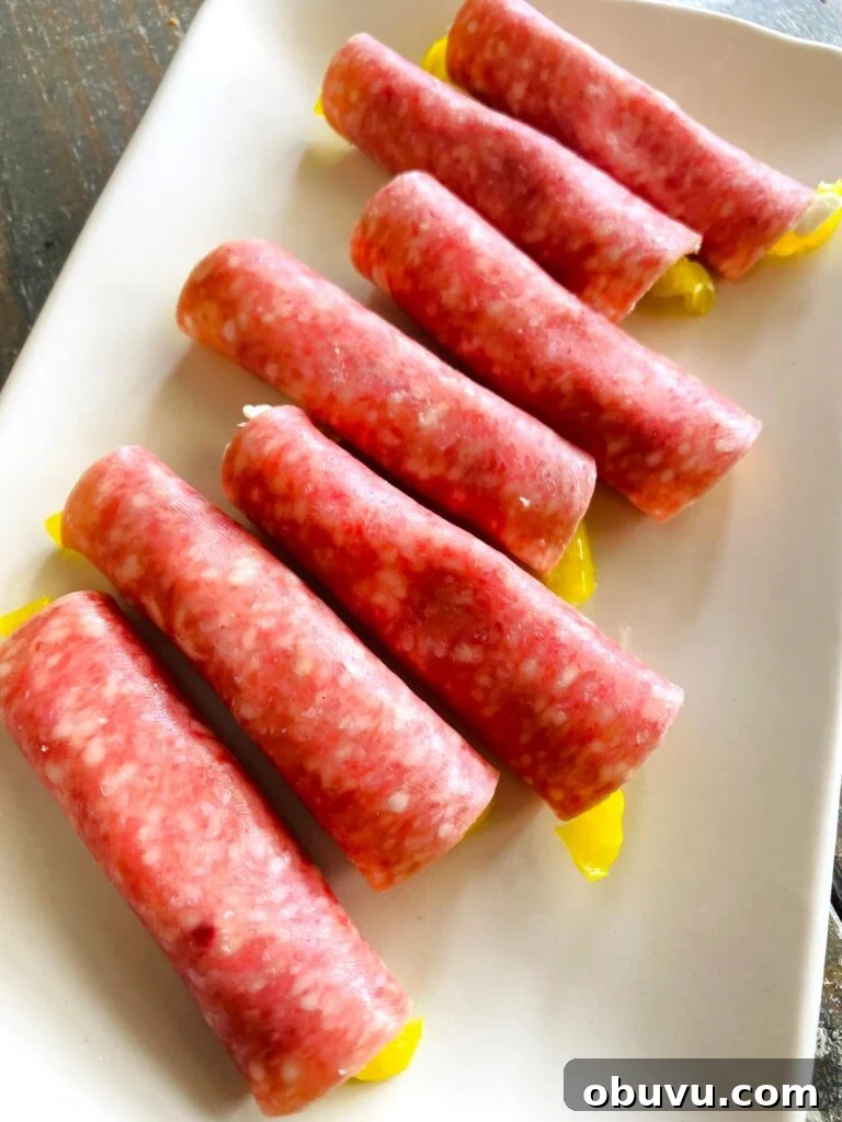 Smoked Honey Jalapeño Poppers with Creamy Cheese Filling 15 Smoked Salami Pepper Rolls