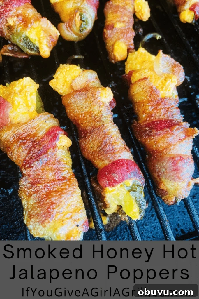 Smoked Honey Jalapeño Poppers with Creamy Cheese Filling 17 Smoked honey hot jalapeno poppers