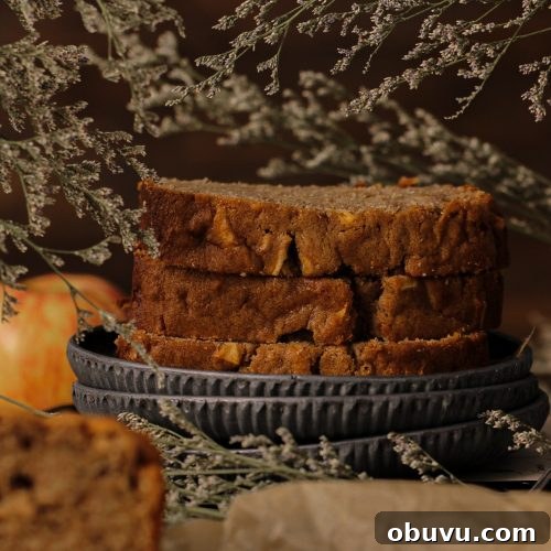 Moist Apple Loaf Recipe with Cinnamon Glaze 4 apples, cinnamon, nutmeg, butter, baking powder, 9x5 inch loaf pan