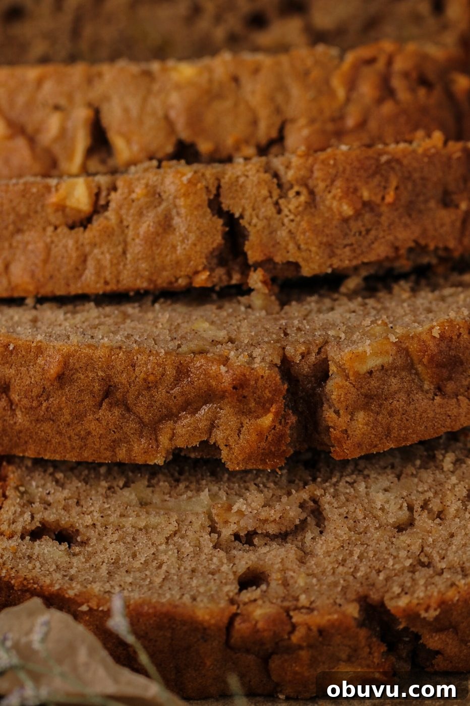 Moist Apple Loaf Recipe with Cinnamon Glaze 5 apples, cinnamon, nutmeg, butter, baking powder, 9x5 inch loaf pan
