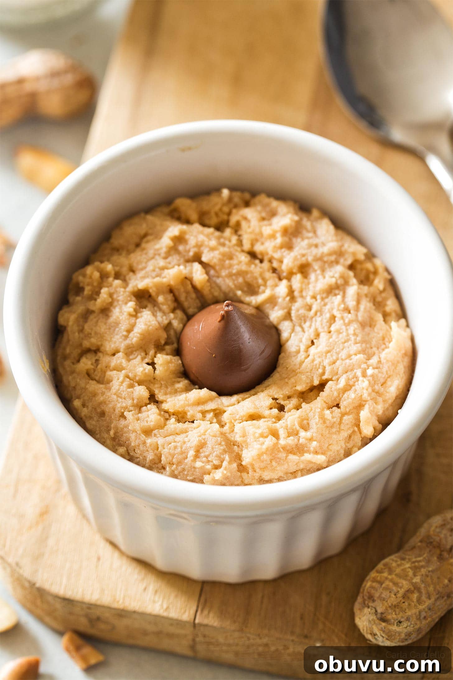 Quick Microwave Peanut Butter Cookie in 2 Minutes 6 Close up of Peanut Butter Microwave Cookie