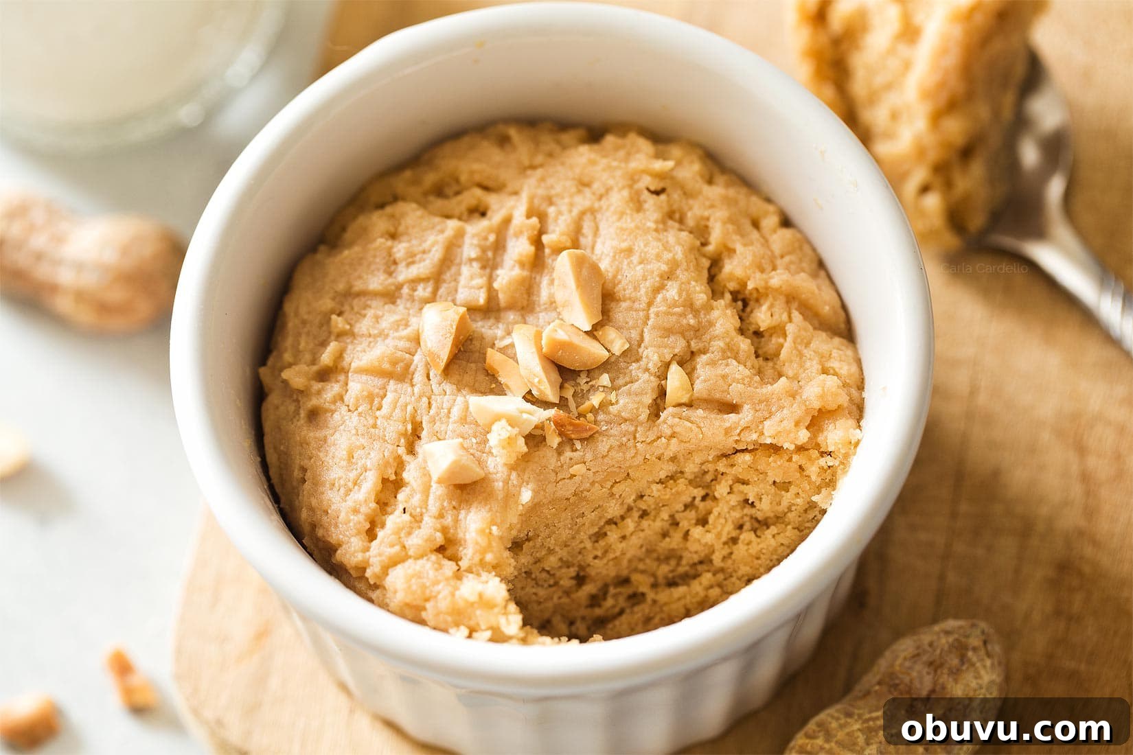 Quick Microwave Peanut Butter Cookie in 2 Minutes 7 Close up of single peanut butter cookie with bite taken out