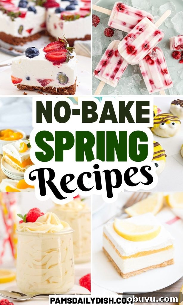 Pinterest pin for No-Bake Spring Recipes 