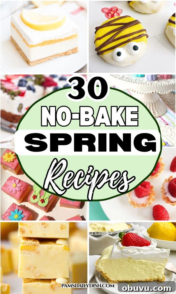 Pinterest Pin for No-Bake Spring Recipes