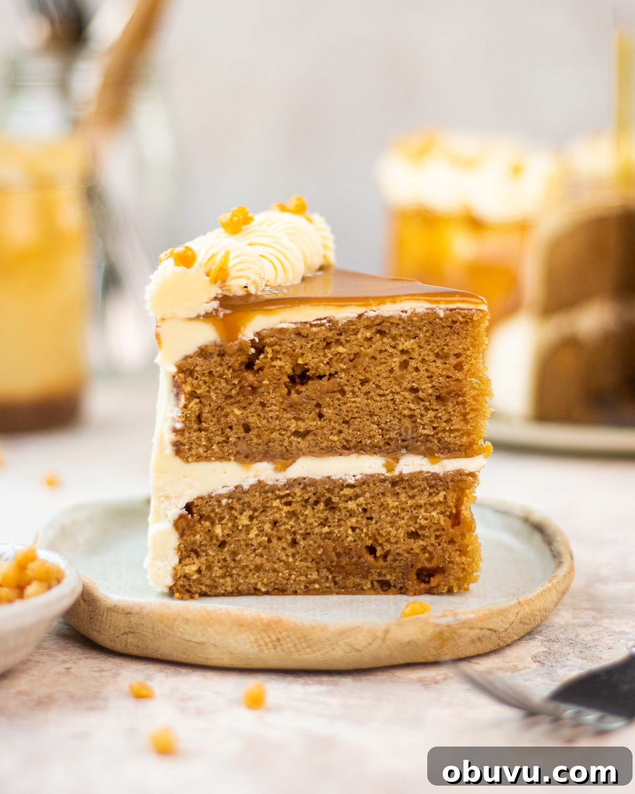 Eggless Butterscotch Layer Cake Recipe with Creamy Layers 4 eggless butterscotch cake