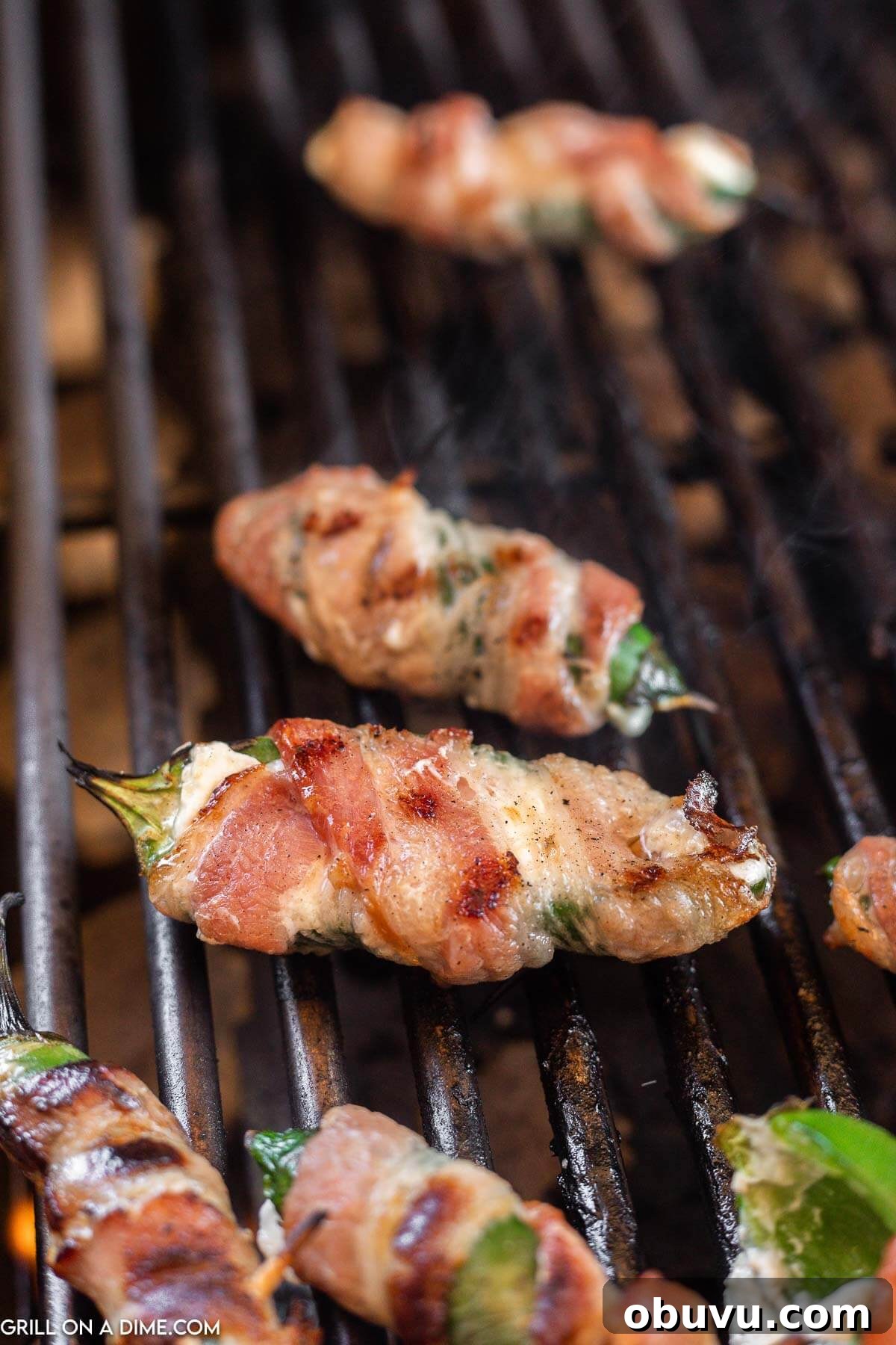 Smoky Grilled Jalapeño Poppers with Cream Cheese Filling 7 Placing the jalapeno poppers on the grill