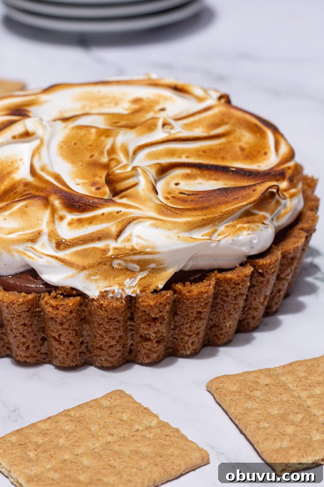 Decadent S'mores Pie Recipe with Gooey Chocolate and Marshmallow 2 s'mores pie