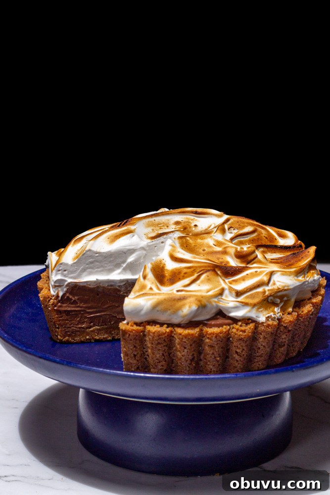 Decadent S'mores Pie Recipe with Gooey Chocolate and Marshmallow 4 s'mores pie