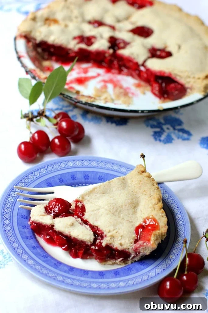 Evans cherry pie plate with piece