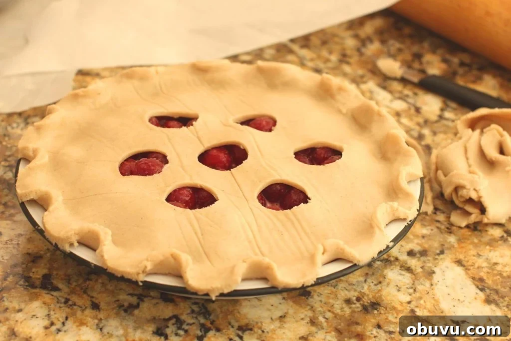 cherry pie filled and fluted