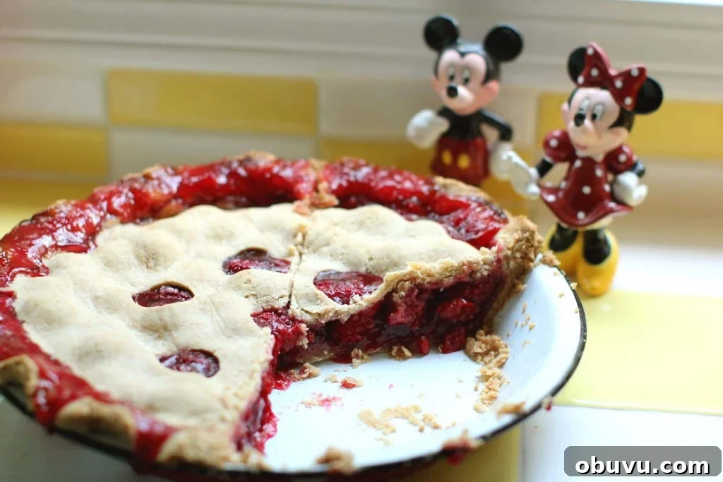 Evans cherry pie with Mickey Mouse