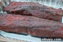 Sticky Smoked Ribs with Savory BBQ Sauce 10 Sticky smoked ribs.. done