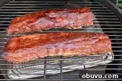 Sticky Smoked Ribs with Savory BBQ Sauce 9 Ribs moved to the grates