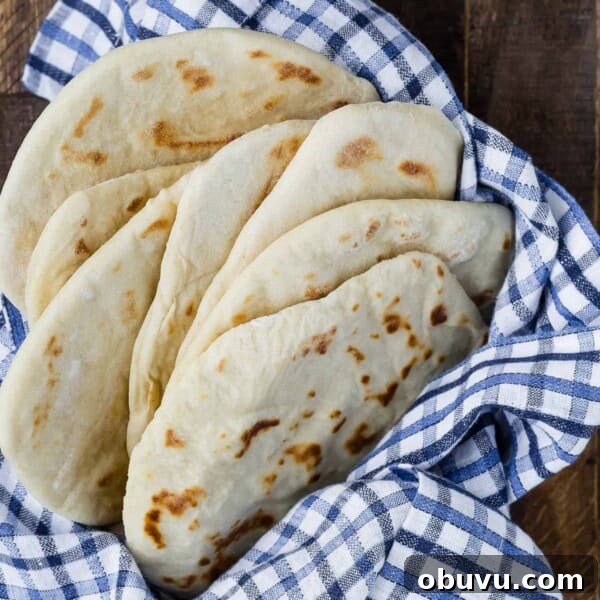 Flatbread in a basket.