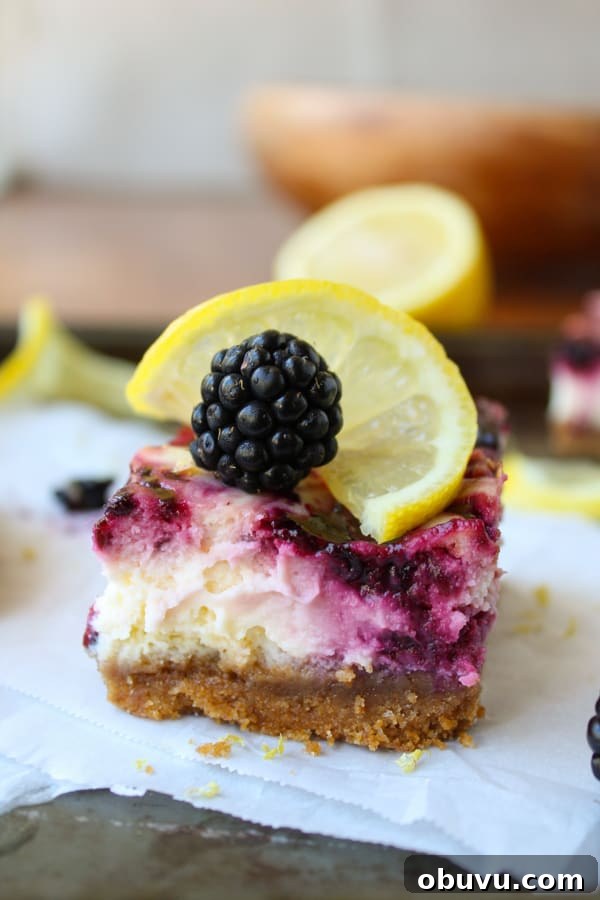 Lemon and Blackberry Dessert Bars: Zesty Summer Fruit Bars 12 Blackberry Lemon Cheesecake Bars