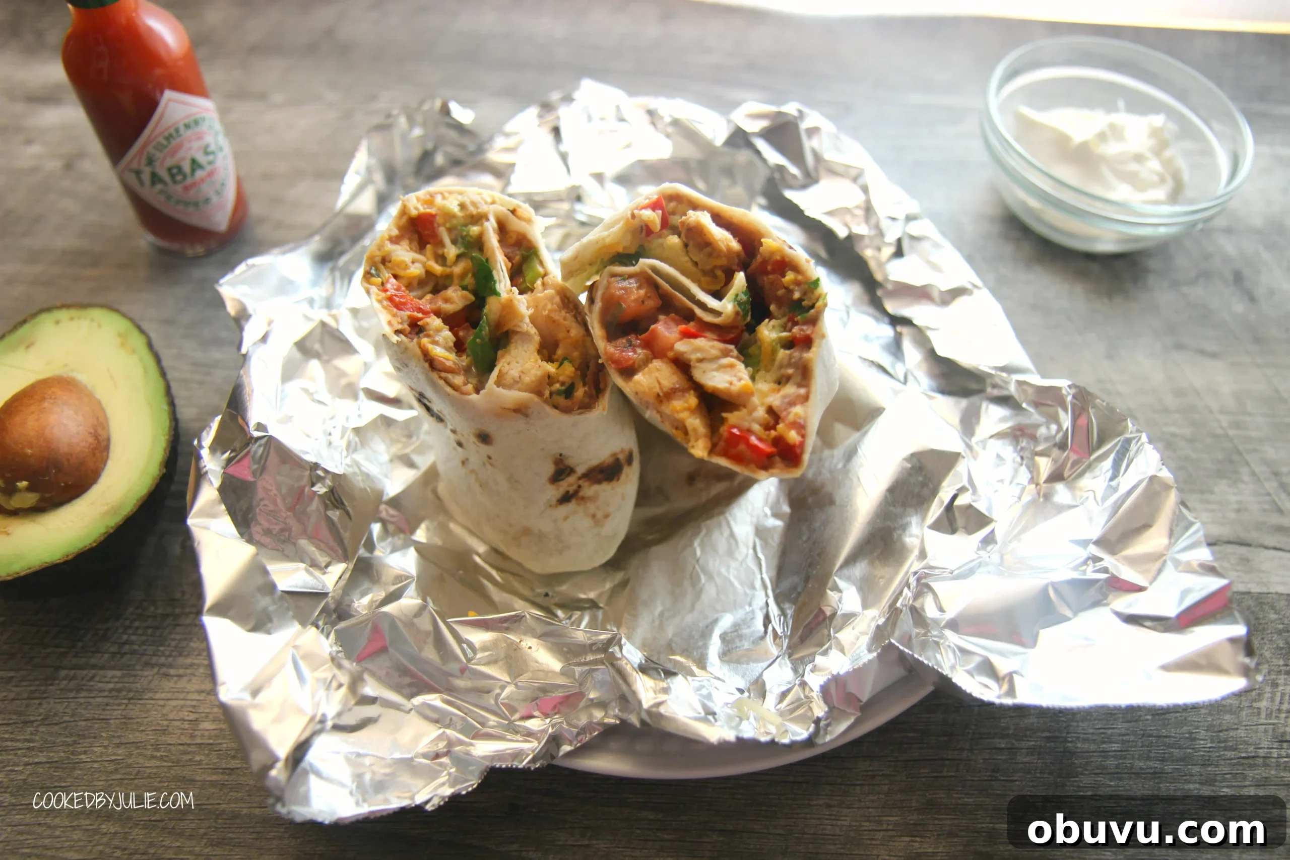 Tex-Mex Grilled Chicken Burrito Recipe: Flavorful Weeknight Meal 8 Wrap in foil and pack for a delicious homemade lunch.