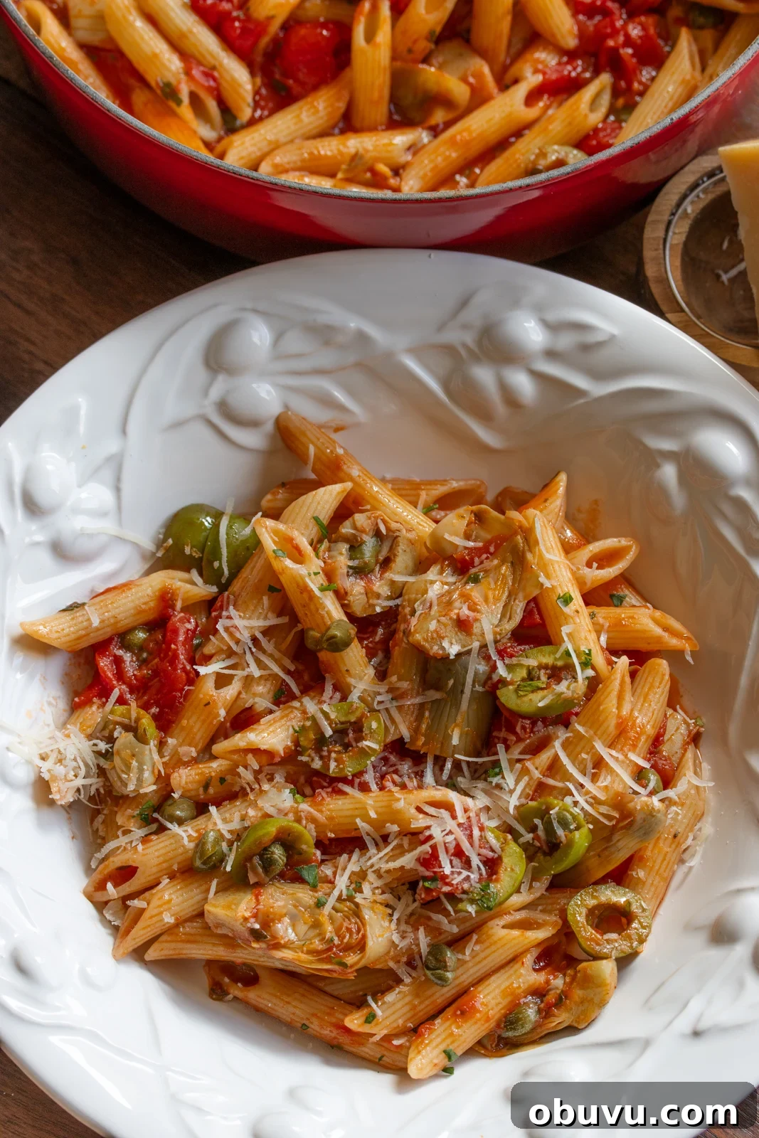 Sun-Dried Tomato Penne with Olives & Artichokes 2 penne with tomatoes, olives, and artichokes