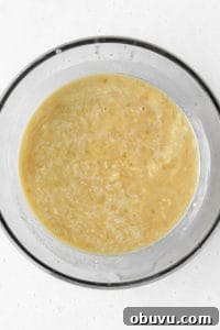 Moist Banana Bread Without Gluten — Simple Recipe for Tasty Loaf 6 A bowl of wet ingredients for banana bread