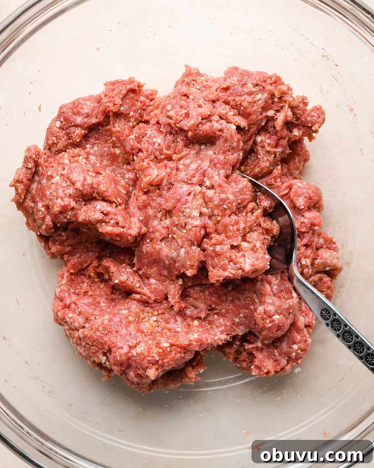 Gluten-Free Italian Meatballs Recipe – Tender & Flavorful 10 how to make Gluten Free Meatballs - final meatball mixture after stirring in dry ingredients