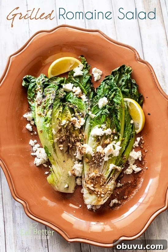 Grilled Romaine Salad Recipe for Summer Grilling! @EatBetterRecipes Grilled Romaine Salad Recipe on a plate