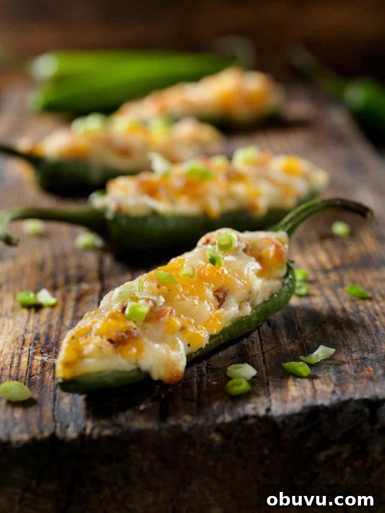 a board with freshly baked jalapeno poppers with cream cheese filling.