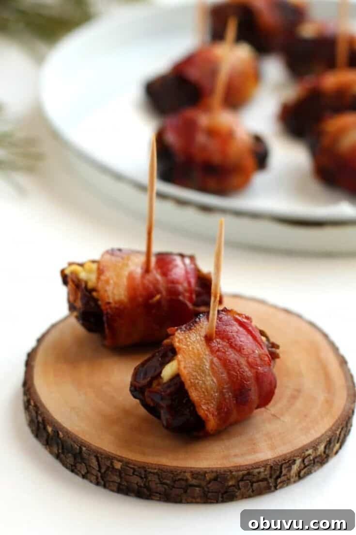 Bacon Wrapped Dates with Goat Cheese