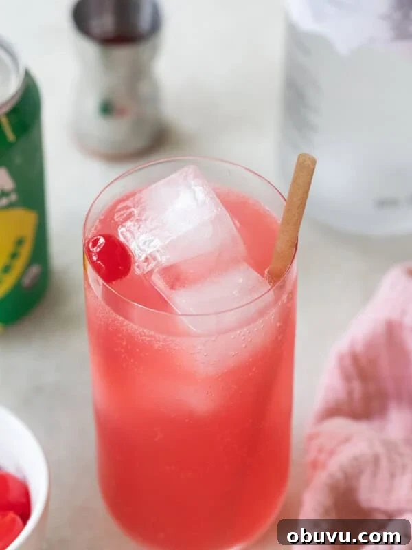 Bubble Gum Cocktail Recipe Using Infused Vodka 8 Dirty Shirley Drink in a tall glass