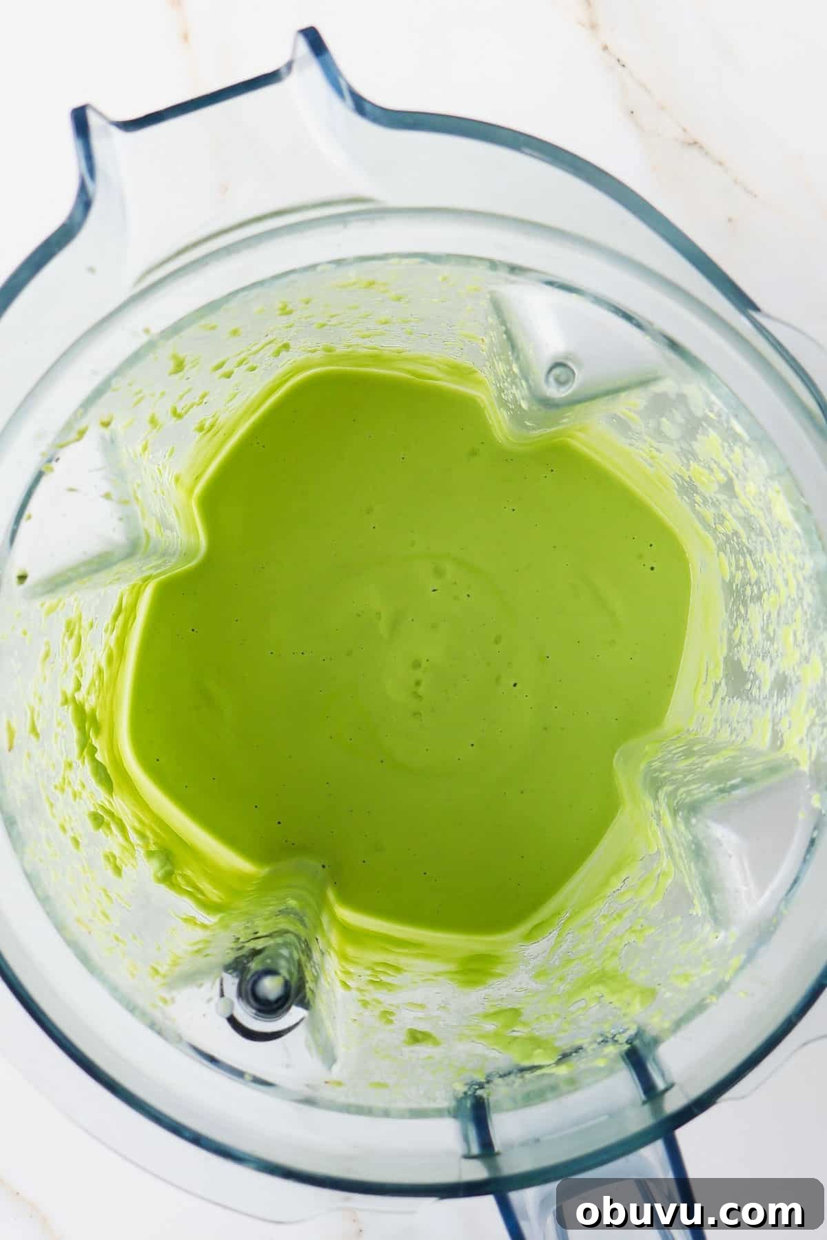 Creamy Avocado Green Goddess Dressing Recipe 6 Avocado dressing in a blender.