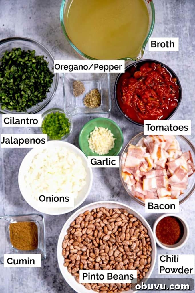 Authentic Charro Beans Recipe (Ranchero Beans) 4 Ingredients to make charro beans