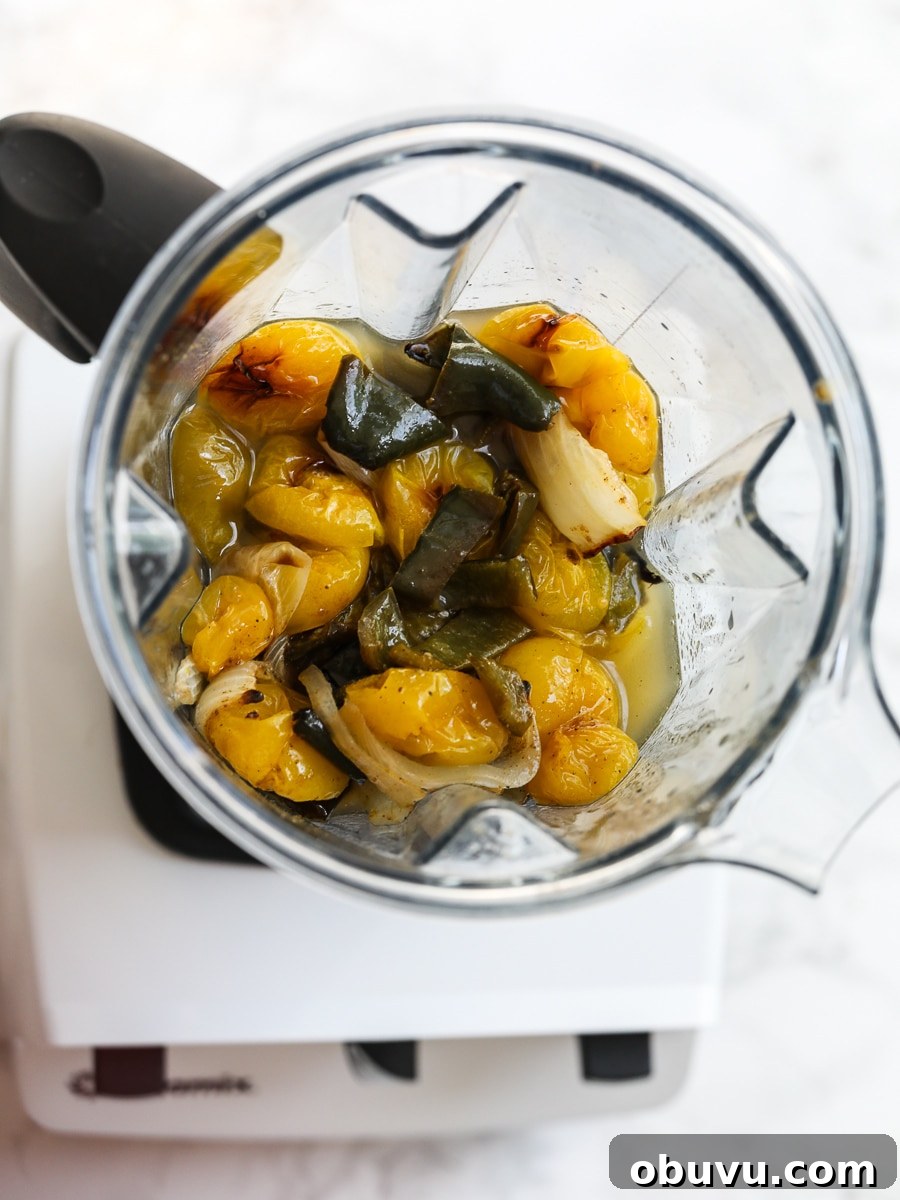 Homemade Salsa Verde Enchilada Sauce Recipe 13 Peppers in a blender