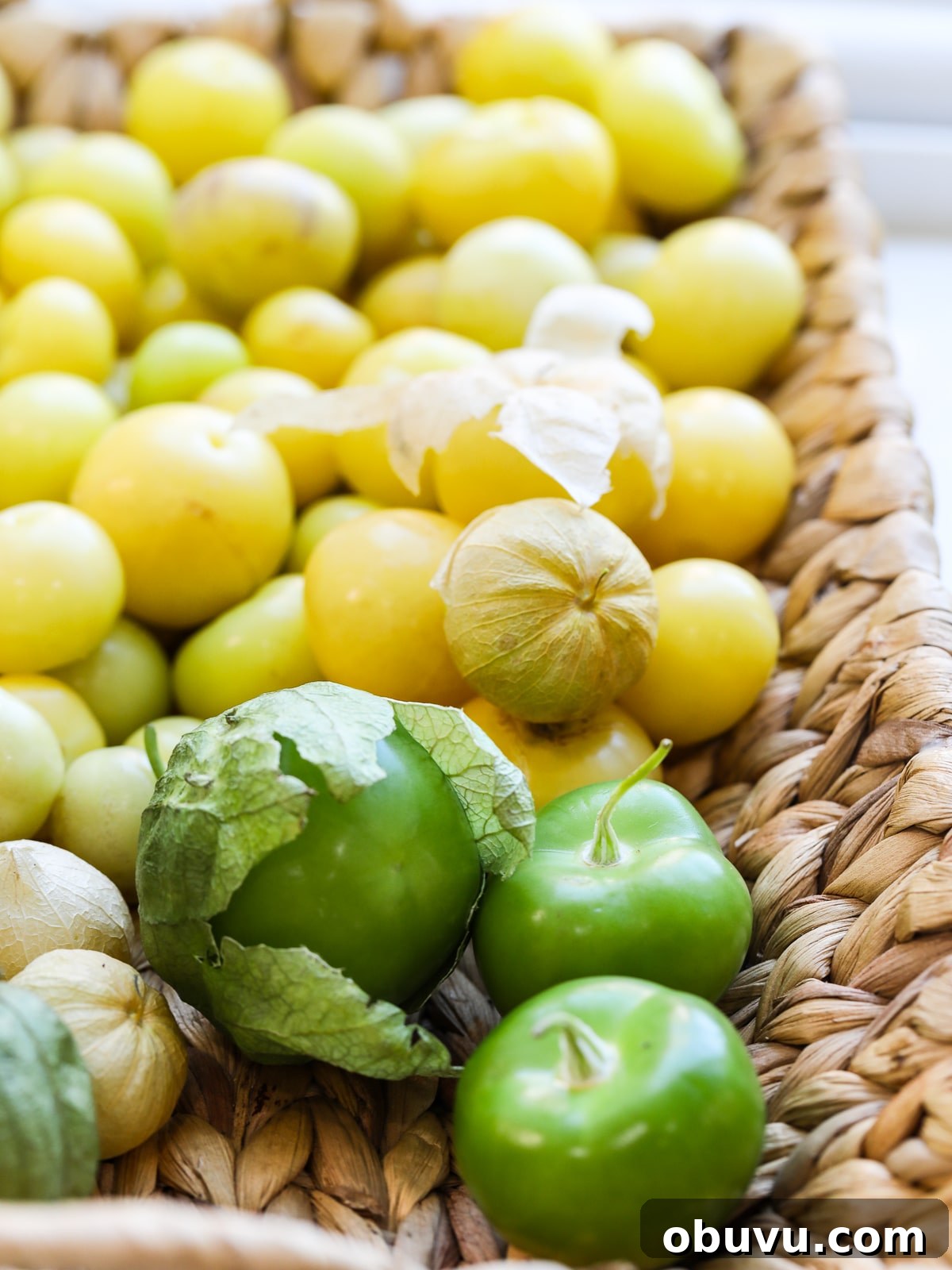 Homemade Salsa Verde Enchilada Sauce Recipe 16 Yellow and green tomatillos
