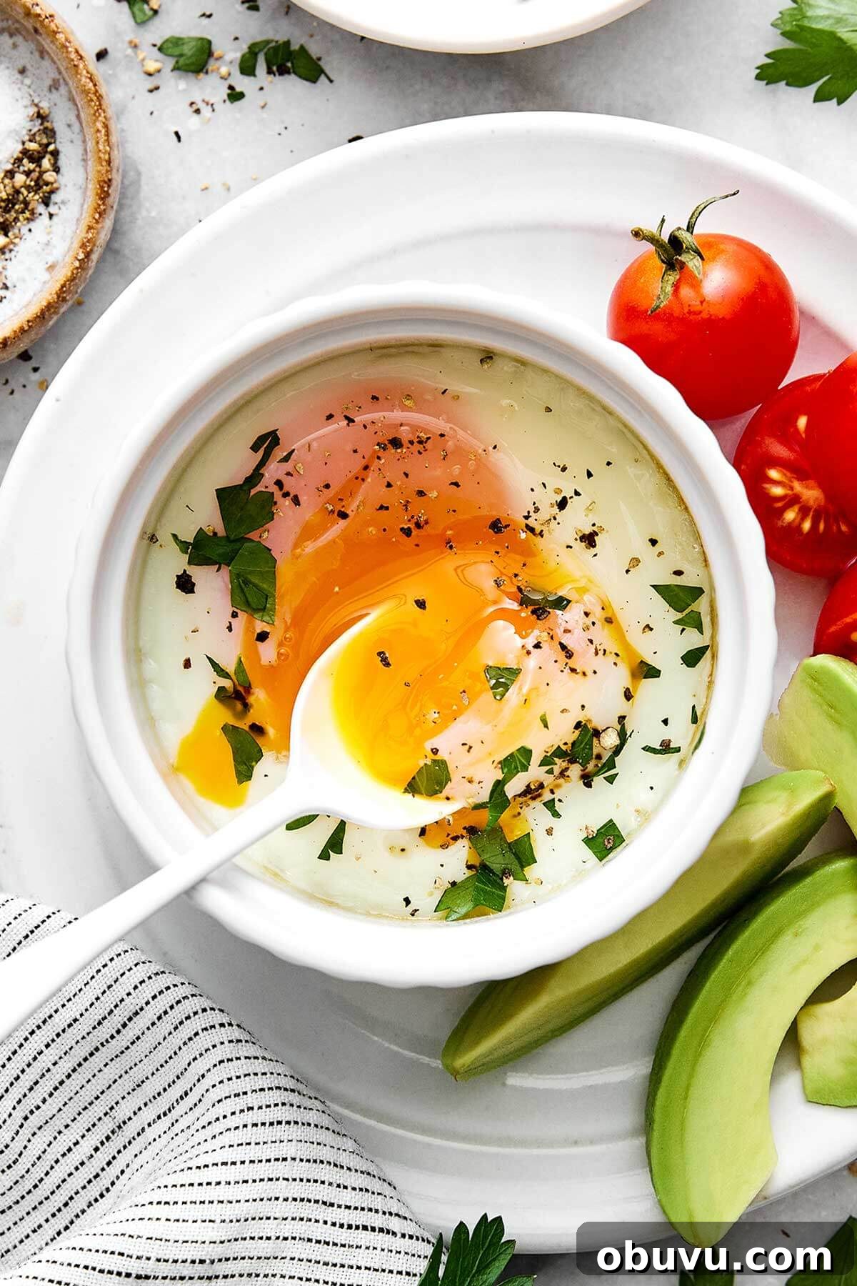 20 High-Protein Breakfast Recipes for Lasting Energy 19 Baked egg in a ramekin.