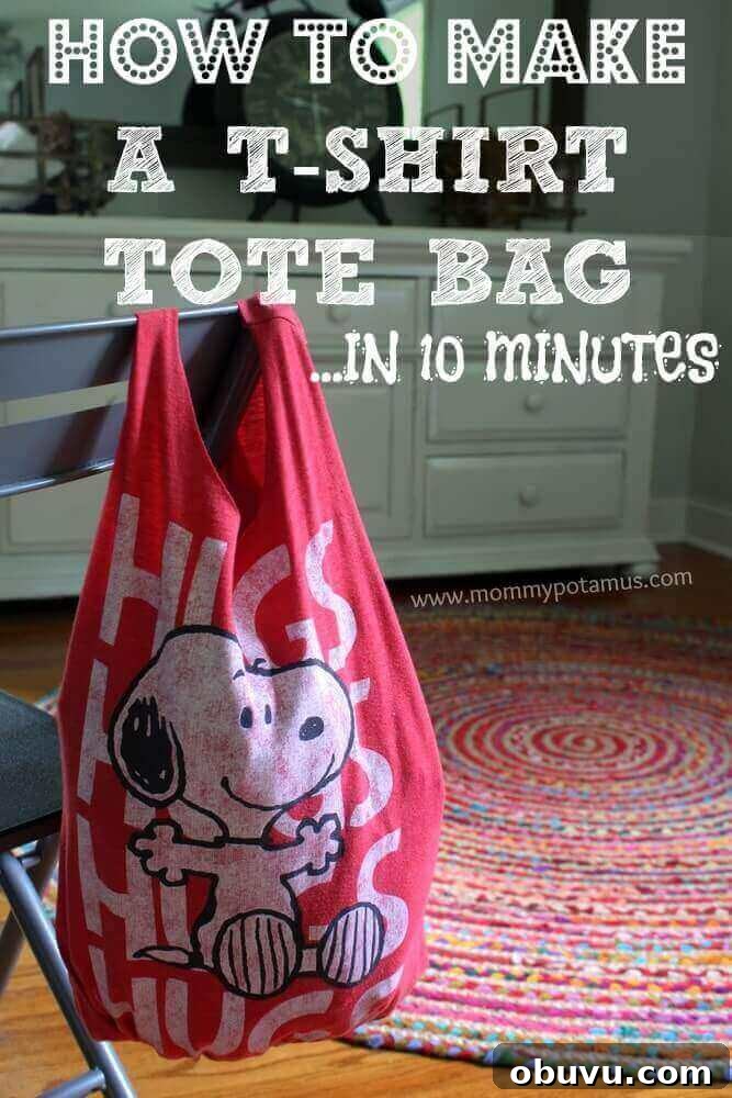 37 Creative DIY T-Shirt Ideas to Upgrade Your Wardrobe 21 No-Sew Tote Bag
