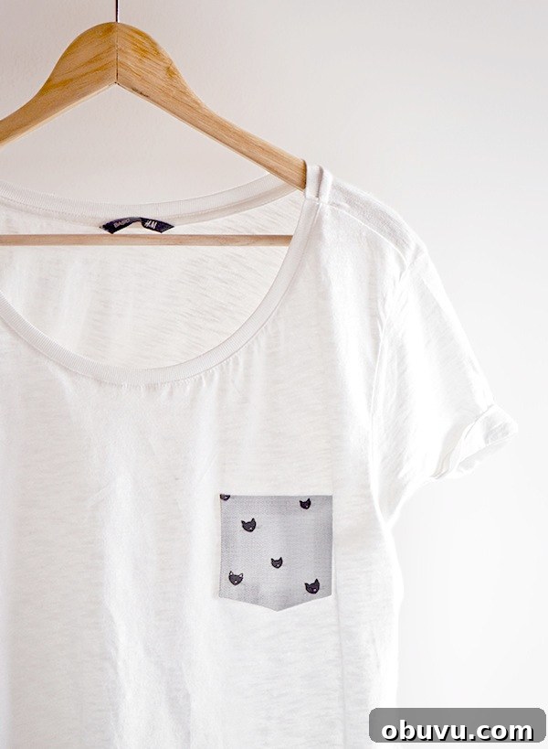 37 Creative DIY T-Shirt Ideas to Upgrade Your Wardrobe 22 Pretty Pocket T-Shirt