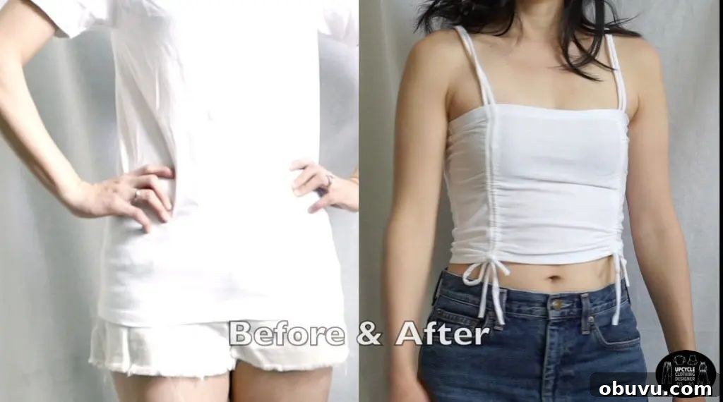 37 Creative DIY T-Shirt Ideas to Upgrade Your Wardrobe 30 Crop Top With Side Ruching