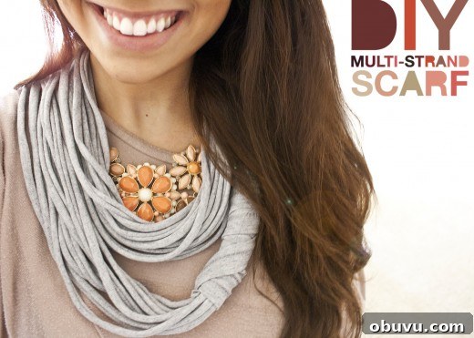 37 Creative DIY T-Shirt Ideas to Upgrade Your Wardrobe 32 DIY Multi-Strand Scarf