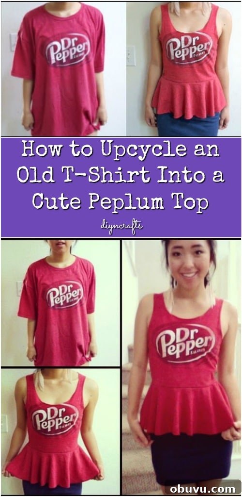 37 Creative DIY T-Shirt Ideas to Upgrade Your Wardrobe 35 Old Tee To Peplum Top