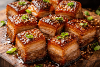 Sticky Asian-Glazed Pork Belly Burnt Ends BBQ Candy