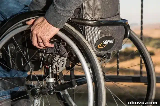 Close-up of a person in a wheelchair
