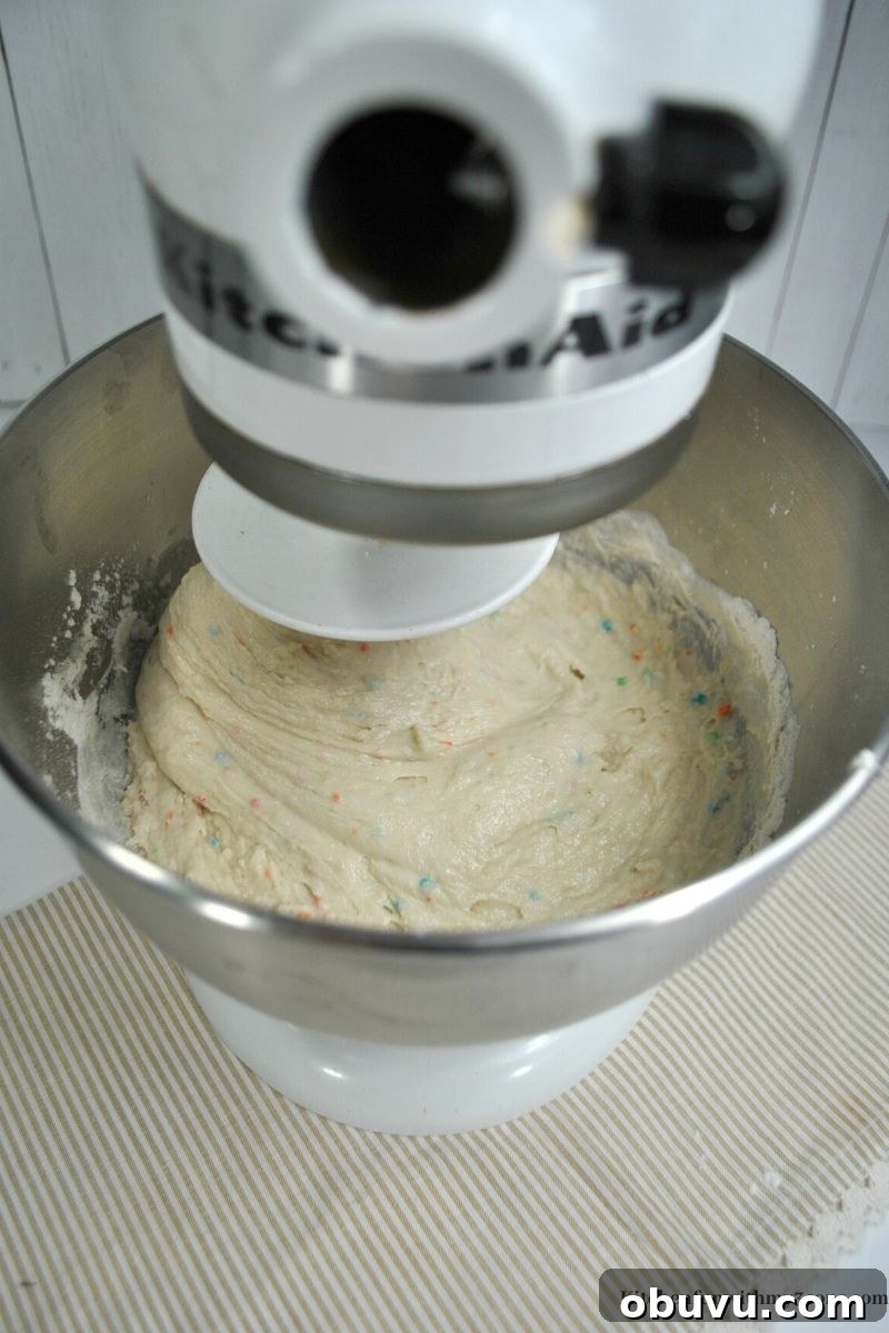 mixer with dough