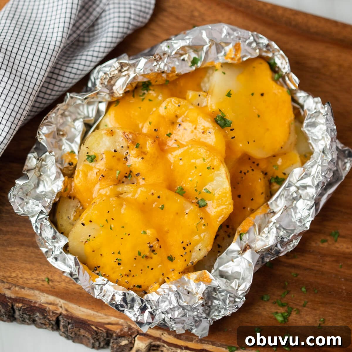 Grilled Cheesy Potato Foil Packets