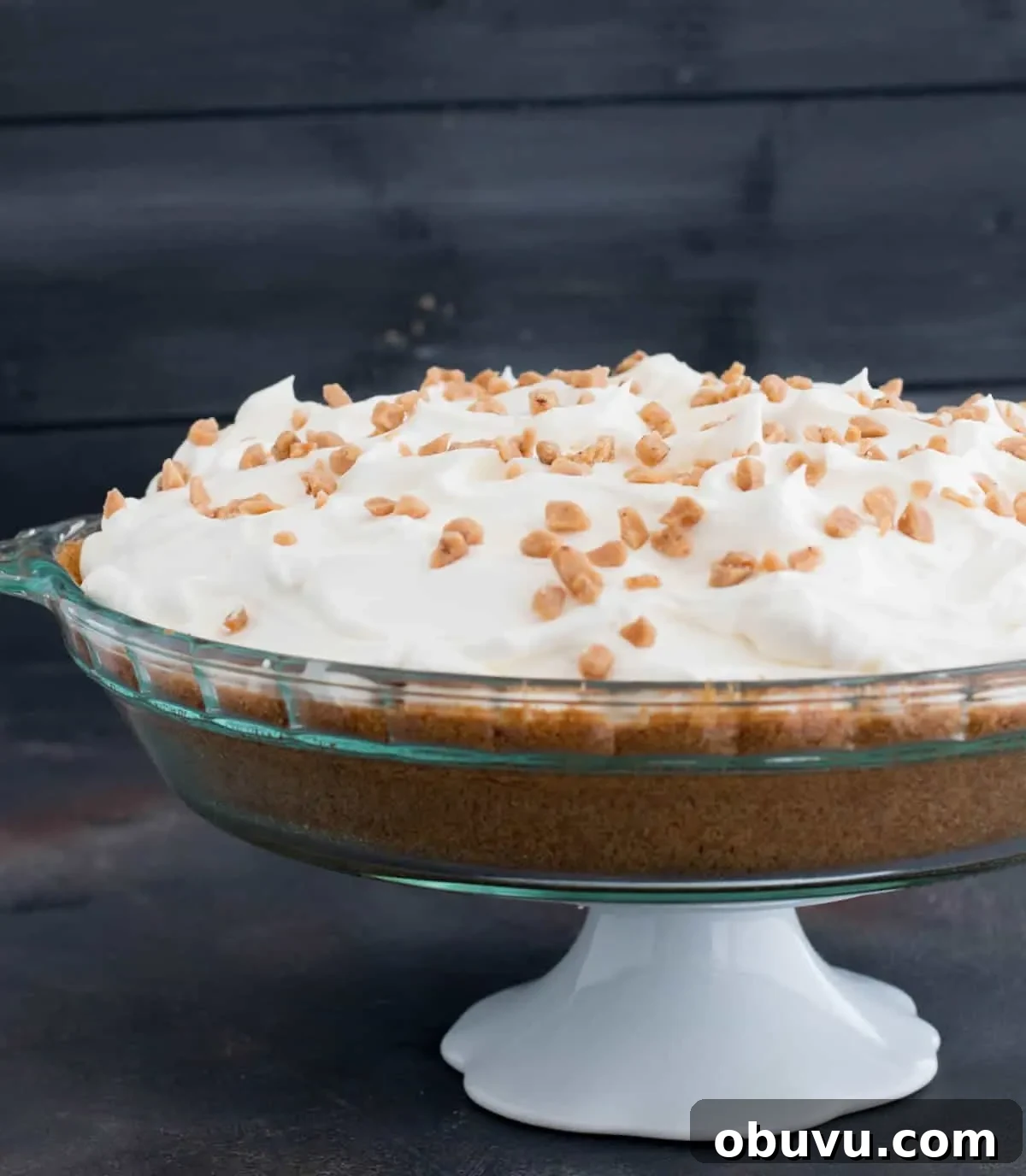Easy Banoffee Cream Pie pairs the short cut of dulce de leche with the twist of adding cream cheese. A drizzle of Nutella syrup takes it over the top!